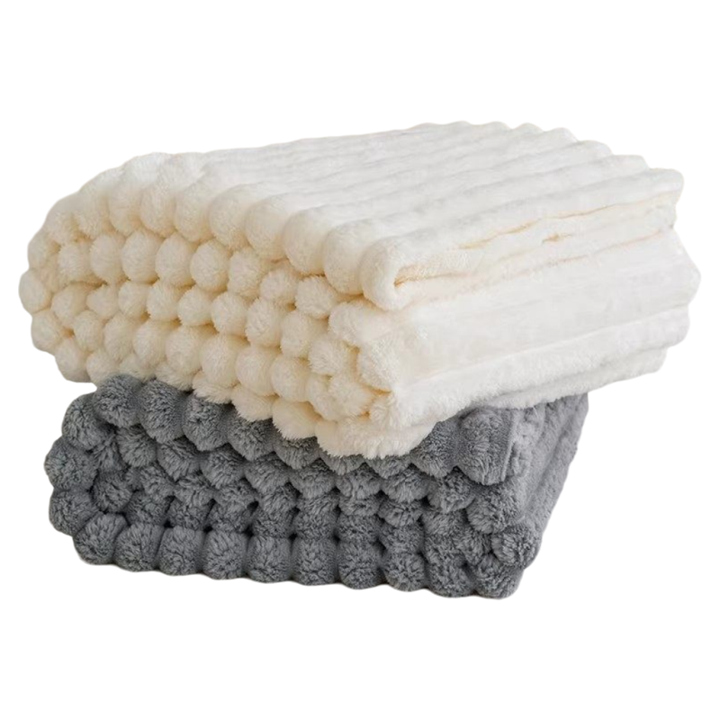 Elegant plush throw blanket for women, featuring a beautiful 3D texture, soft and warm home decor.