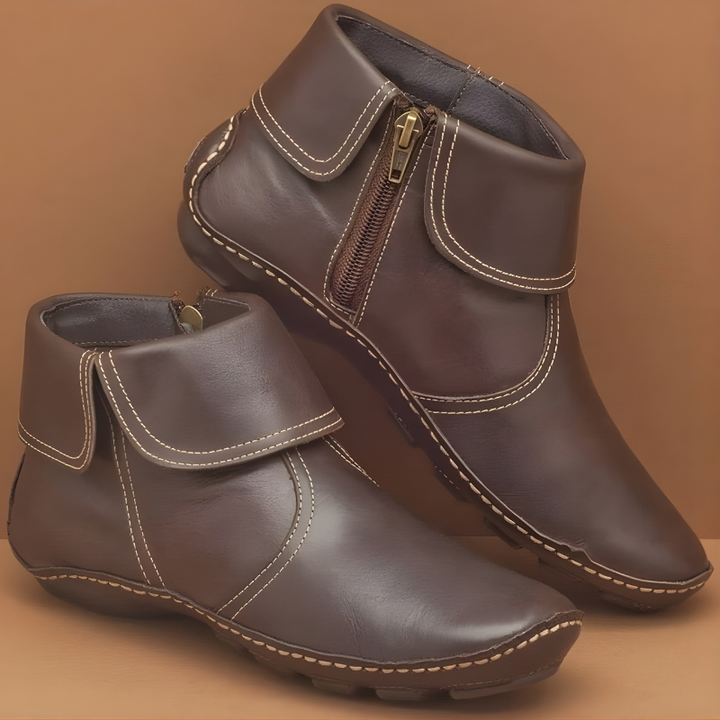 Comfortable women's orthopedic ankle boots, waterproof for autumn walks and everyday durable wear.