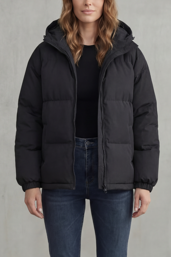 Women's hooded puffer jacket, quilted for ultimate winter warmth. Lightweight & comfortable everyday coat.