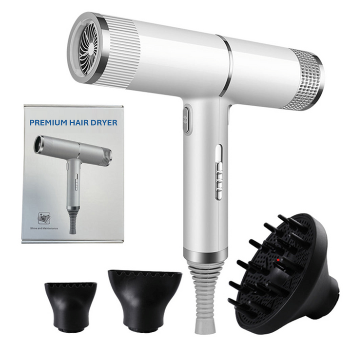 Women's Professional Ionic Hair Dryer for fast drying, smooth, and shiny hair with frizz control.
