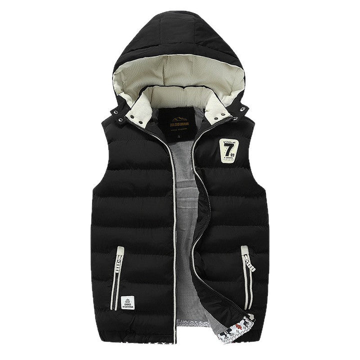 Front view of women's lightweight hooded vest, ideal for layering outfits