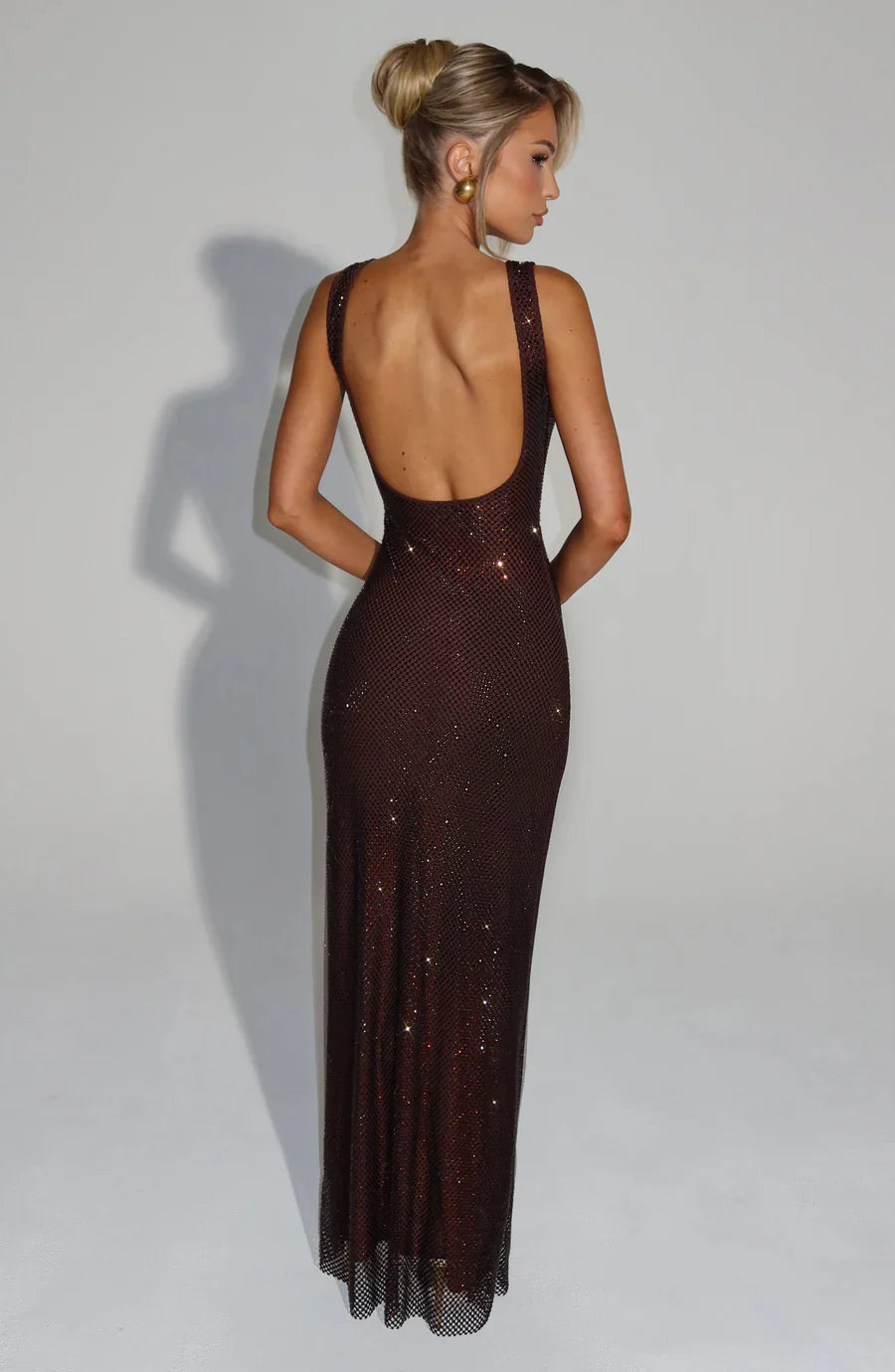 Women's fitted embellished evening gown