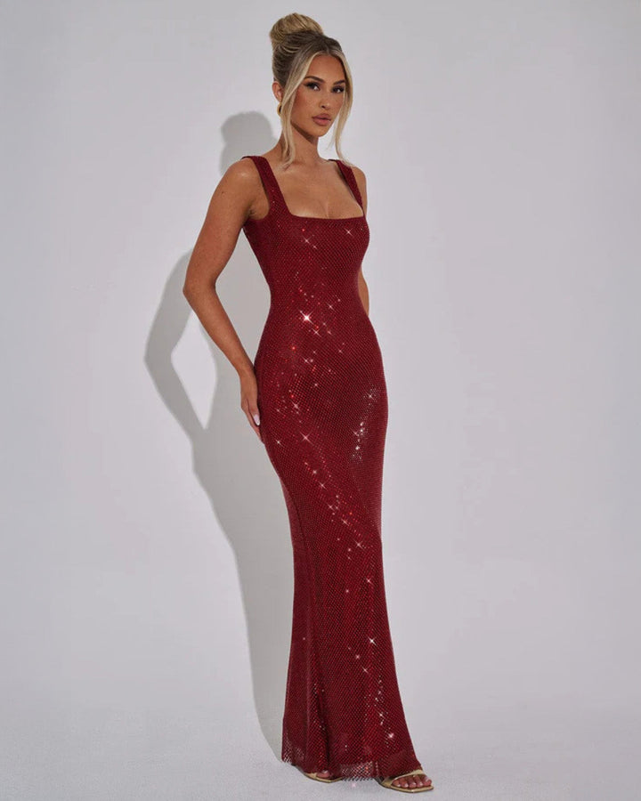 Special occasion maxi dress with exquisite embellishments
