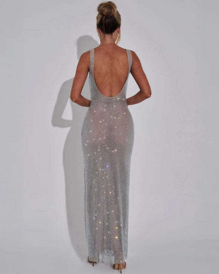 Formal wear: chic embellished evening gown for women