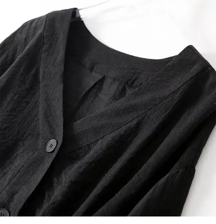 Comfortable women's relaxed batwing blouse with button detail. Loose-fit cotton linen top, great for versatile casual wear.