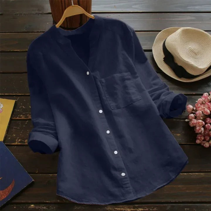 Versatile women's casual top, relaxed fit for summer or everyday comfort.