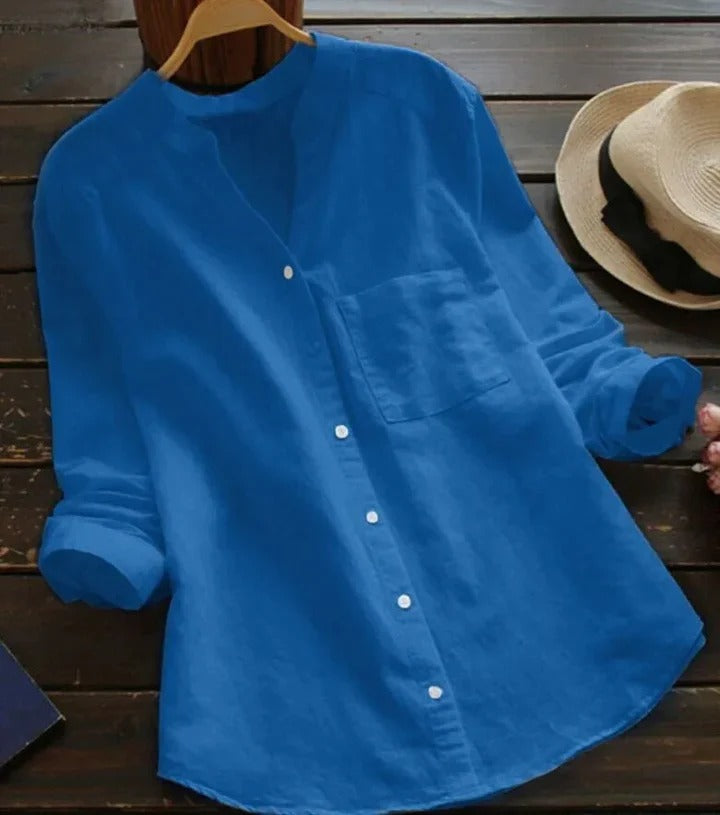 Everyday women's long sleeve shirt, relaxed fit blouse for comfort & casual style.