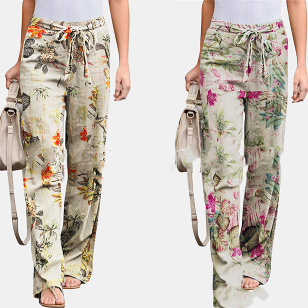 Women's Relaxed Fit Casual Trousers - Mid Waist Everyday Comfort