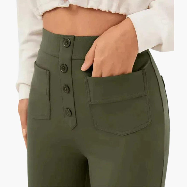 Women's comfortable everyday pants, featuring a relaxed fit, straight leg, and essential pockets.