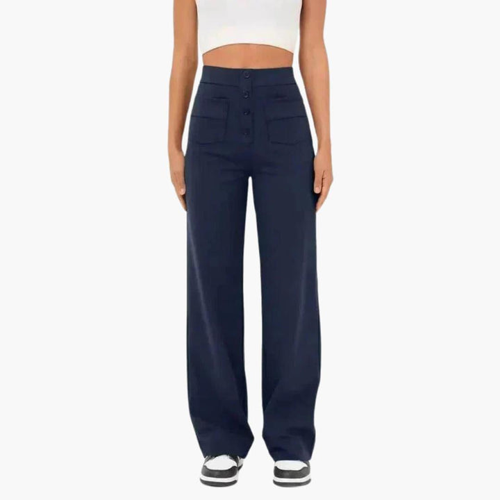 Elastic waist women's relaxed fit trousers, perfect for versatile casual wear and comfort.
