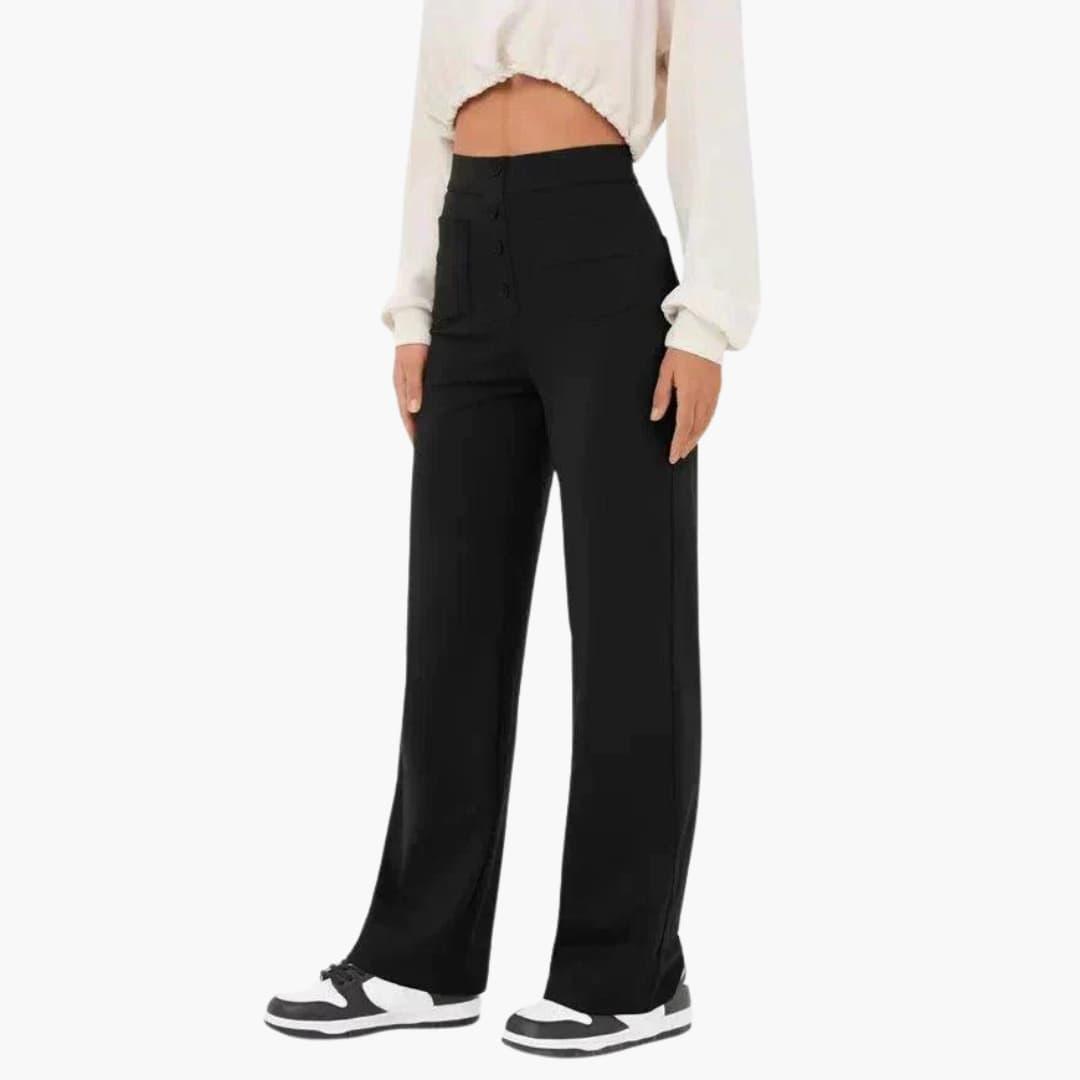 Relaxed fit women's trousers with spacious pockets, great for casual wear and daily activities.