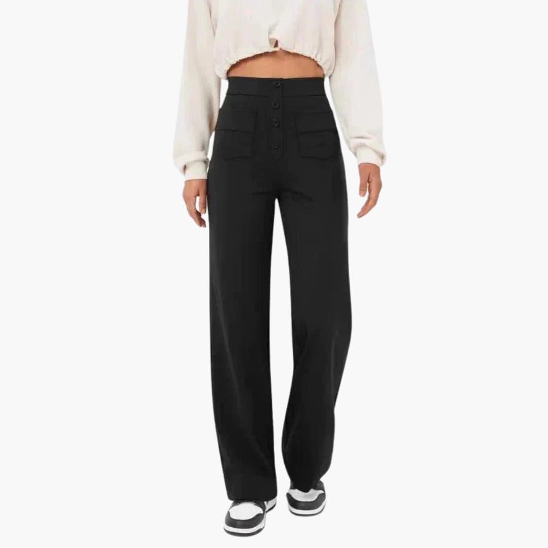 Women's lightweight straight leg pants, offering a comfortable relaxed fit and easy care.