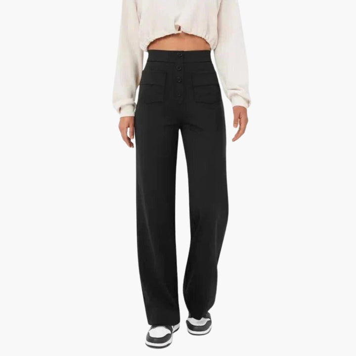Women's lightweight straight leg pants, offering a comfortable relaxed fit and easy care.