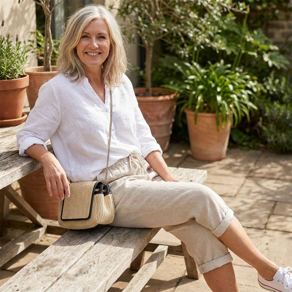 Women's easy-wear relaxed cropped pants with an adjustable waist for ultimate comfort on warm days.