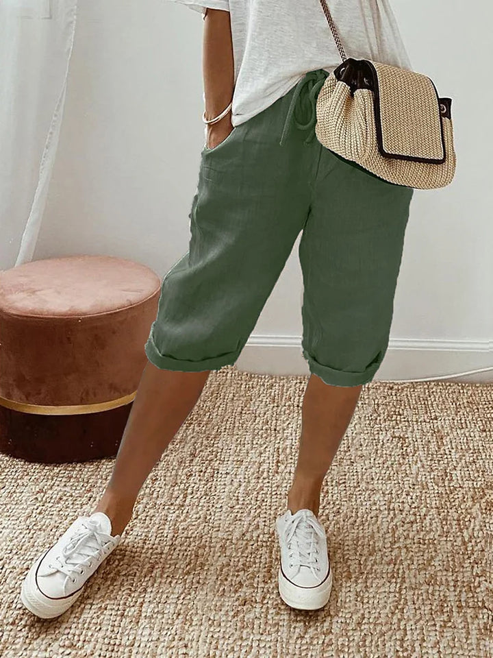 Comfortable women's relaxed fit cropped pants, great for summer fashion and relaxed warm-weather styling.