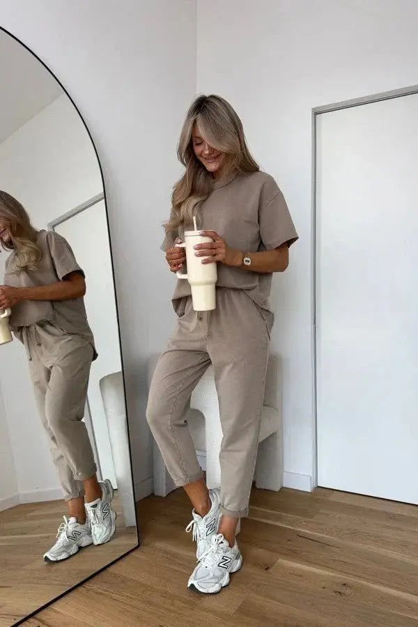 Soft & comfortable women's relaxed fit two-piece loungewear for ultimate relaxation and casual home wear.