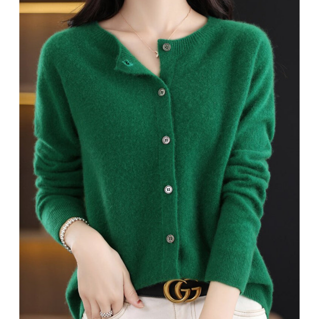 Ribbed button front cardigan for women. Chic, comfortable & essential winter style.