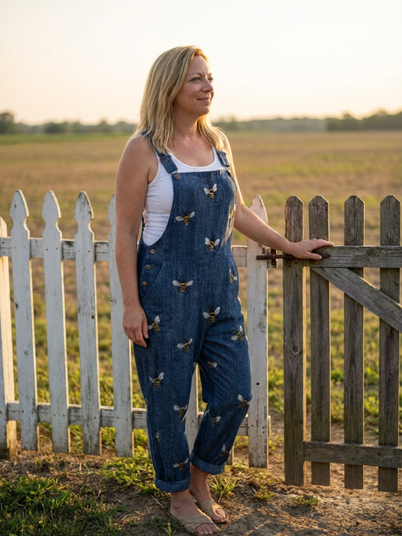 Vibrant all-over print women's strap jumpsuit. Relaxed fit for everyday chic & comfortable casual wear.