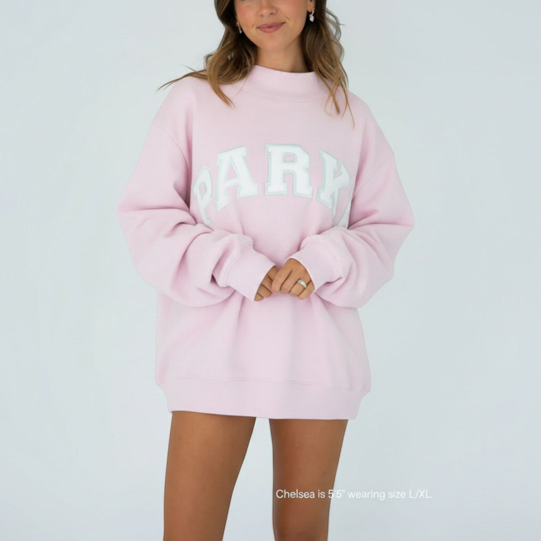 Everyday casual women's hoodie, cozy relaxed fit varsity style for ultimate comfort.