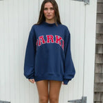 Navy with Red Letters
