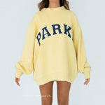 Pastel Yellow with Navy Letters