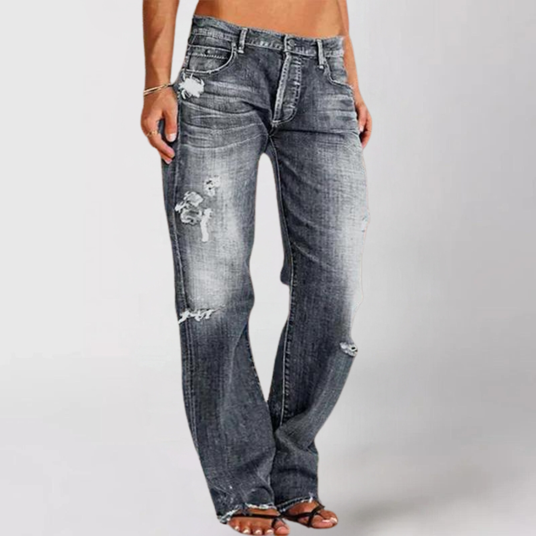 Effortless women's wide-leg denim jeans for a relaxed, chic look. Perfect casual trousers for versatile daily fashion.