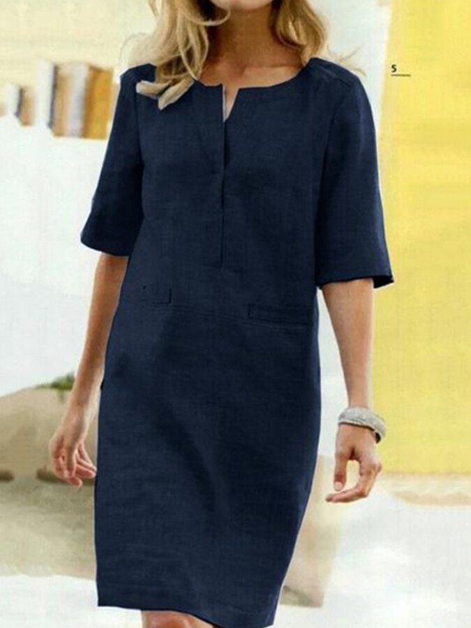 Timeless women's shift dress, loose and relaxed for ultimate comfort and versatile styling.