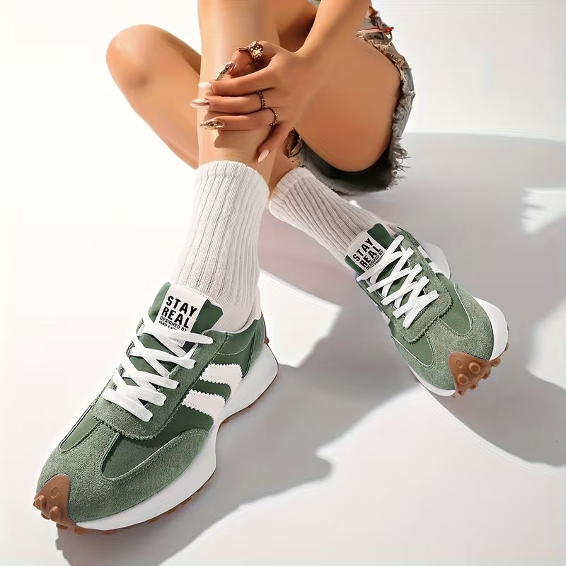 Comfortable women's retro trainers, ideal for walking. Supportive everyday casual footwear with stylish appeal.