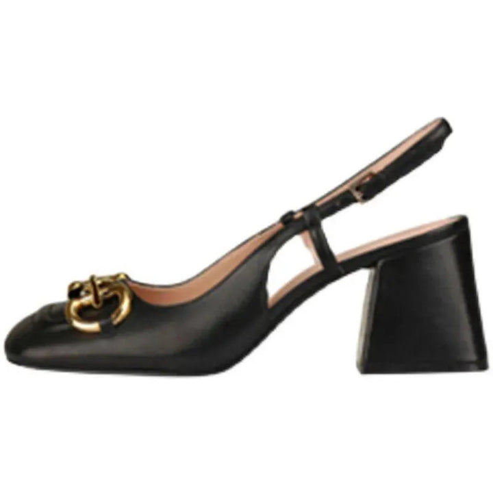 Women's retro high heel shoes with elegant buckle, perfect for timeless fashion and parties.