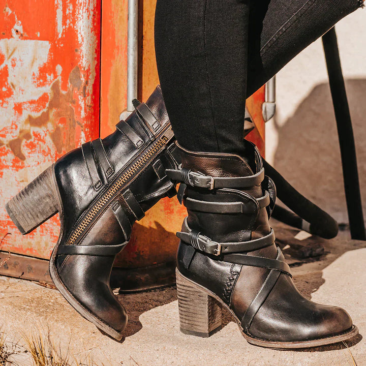 Women's warm retro winter boots. Comfortable and stylish casual footwear for everyday wear in cold weather.