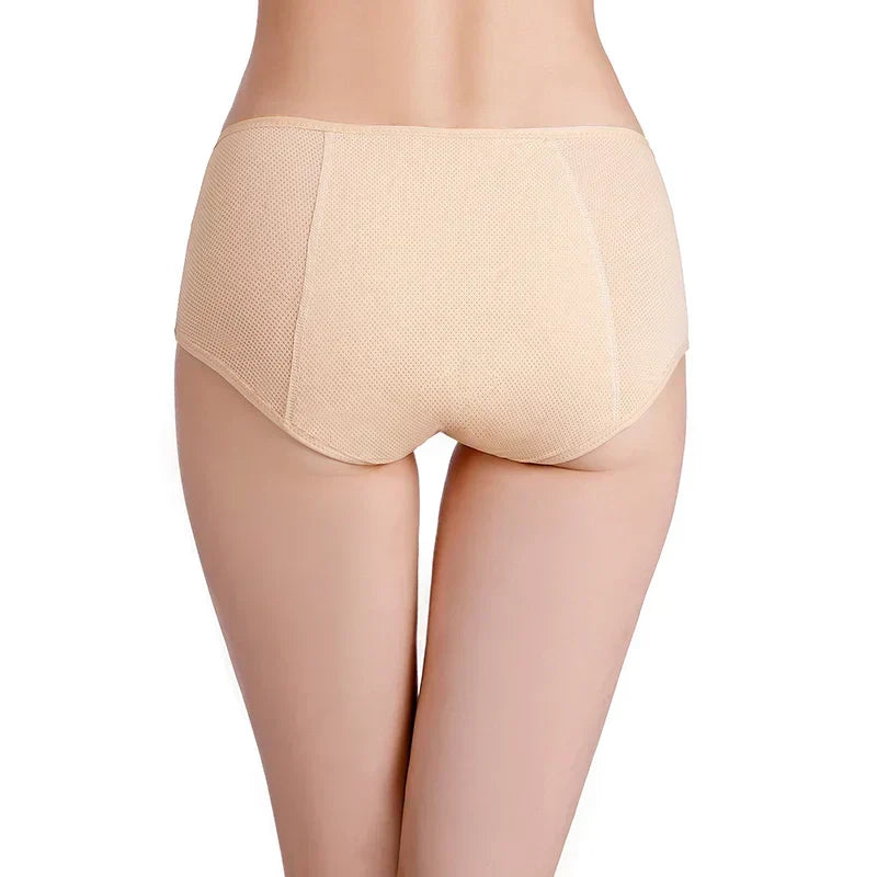 Washable women's protective briefs, reusable leak-resistant underwear for daily comfort and hygiene.