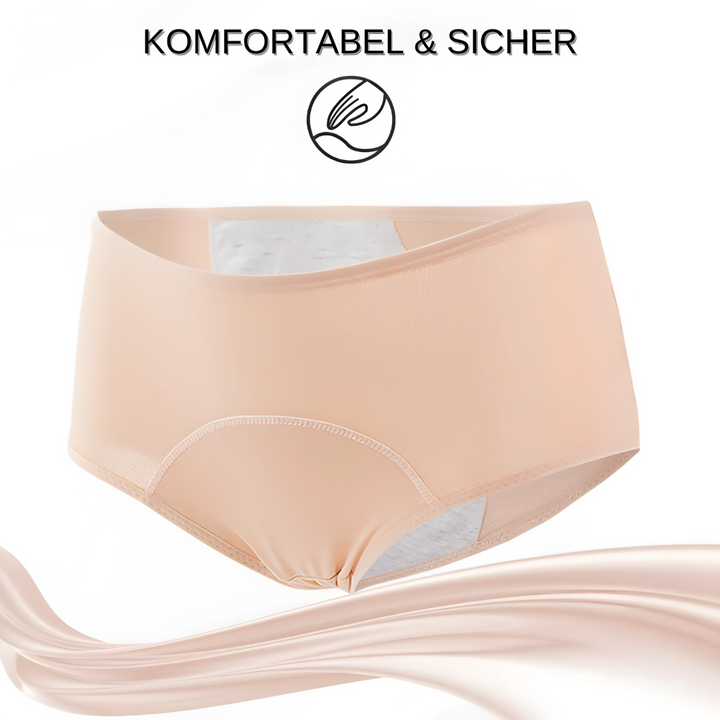 Stylish women's reusable leak-resistant briefs, modern design for discreet incontinence support.