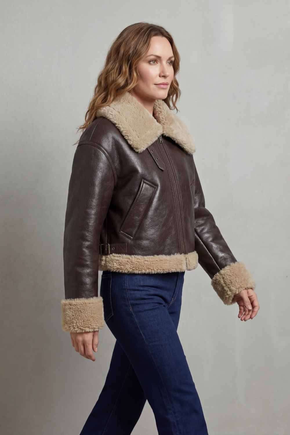 Versatile women's reversible cropped jacket, an essential for fall fashion layering.
