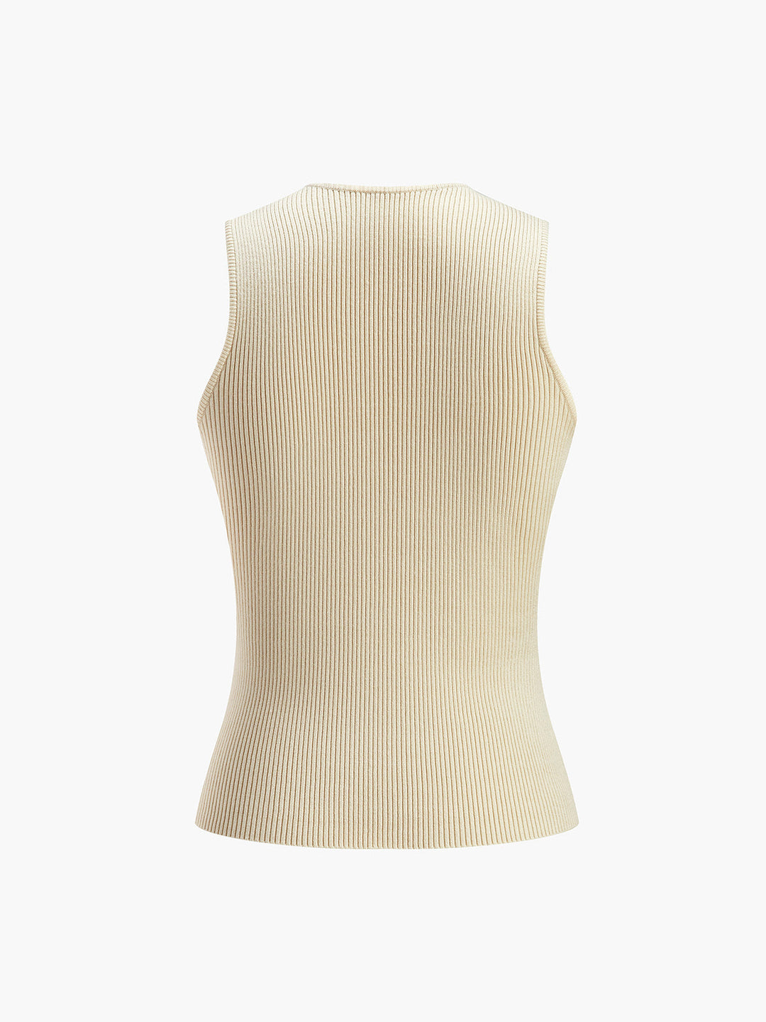 Women's ribbed sleeveless bodycon top, slim fit. Elegant and versatile for summer or as a layering piece.