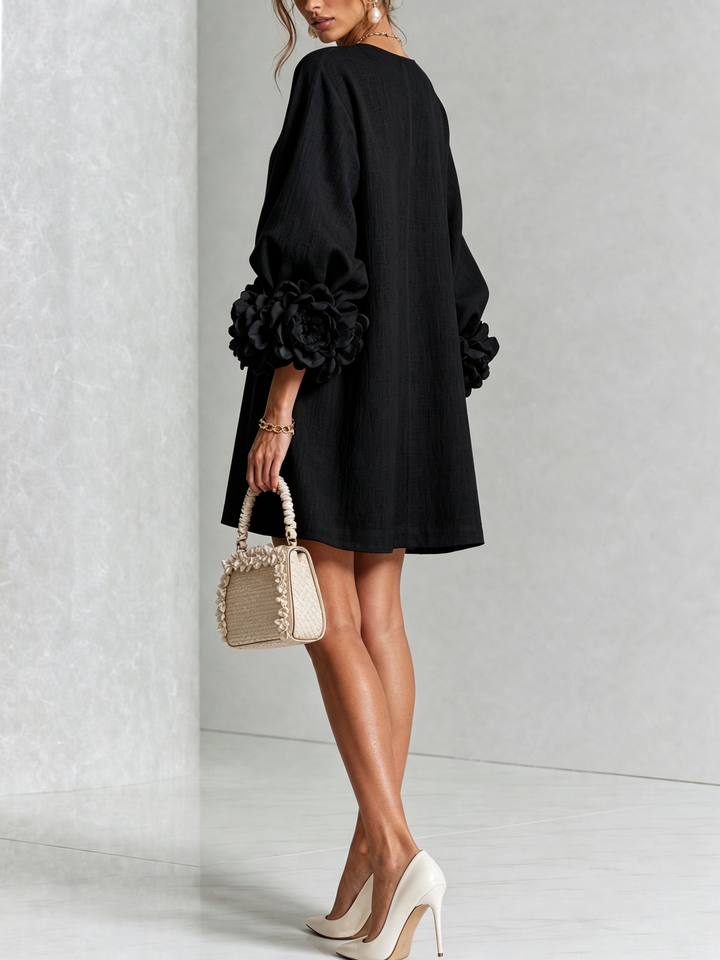 Casual spring long sleeve mini dress for women, perfect for weekend vibes.