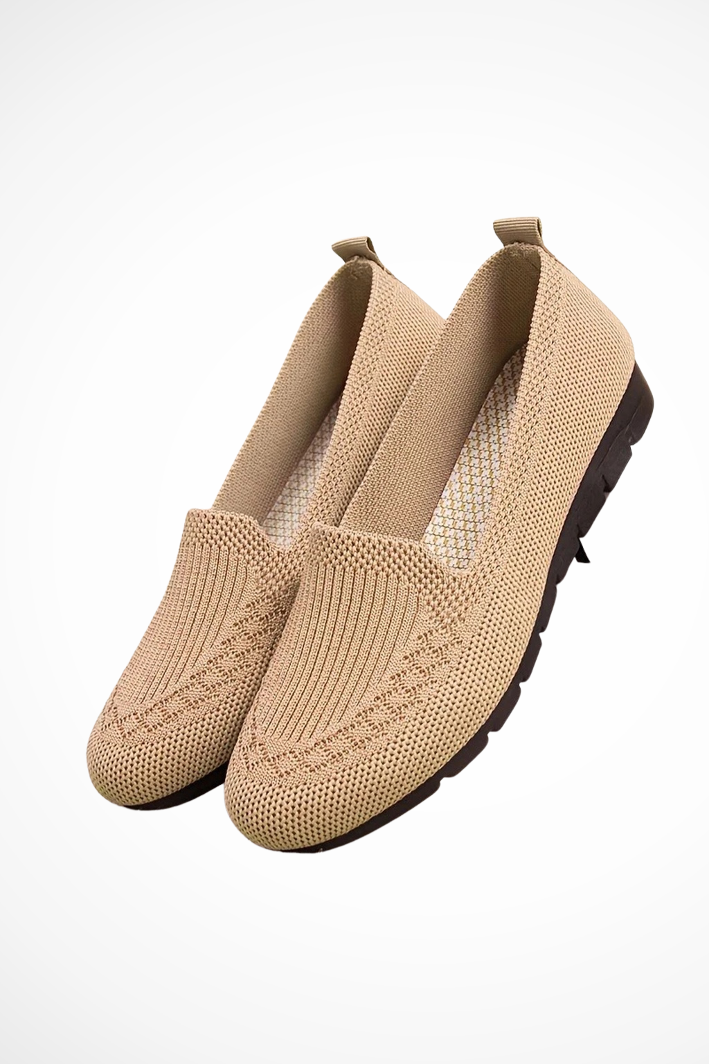 Slip-on ballet flats in various colors with round toe, offering everyday comfort for women.