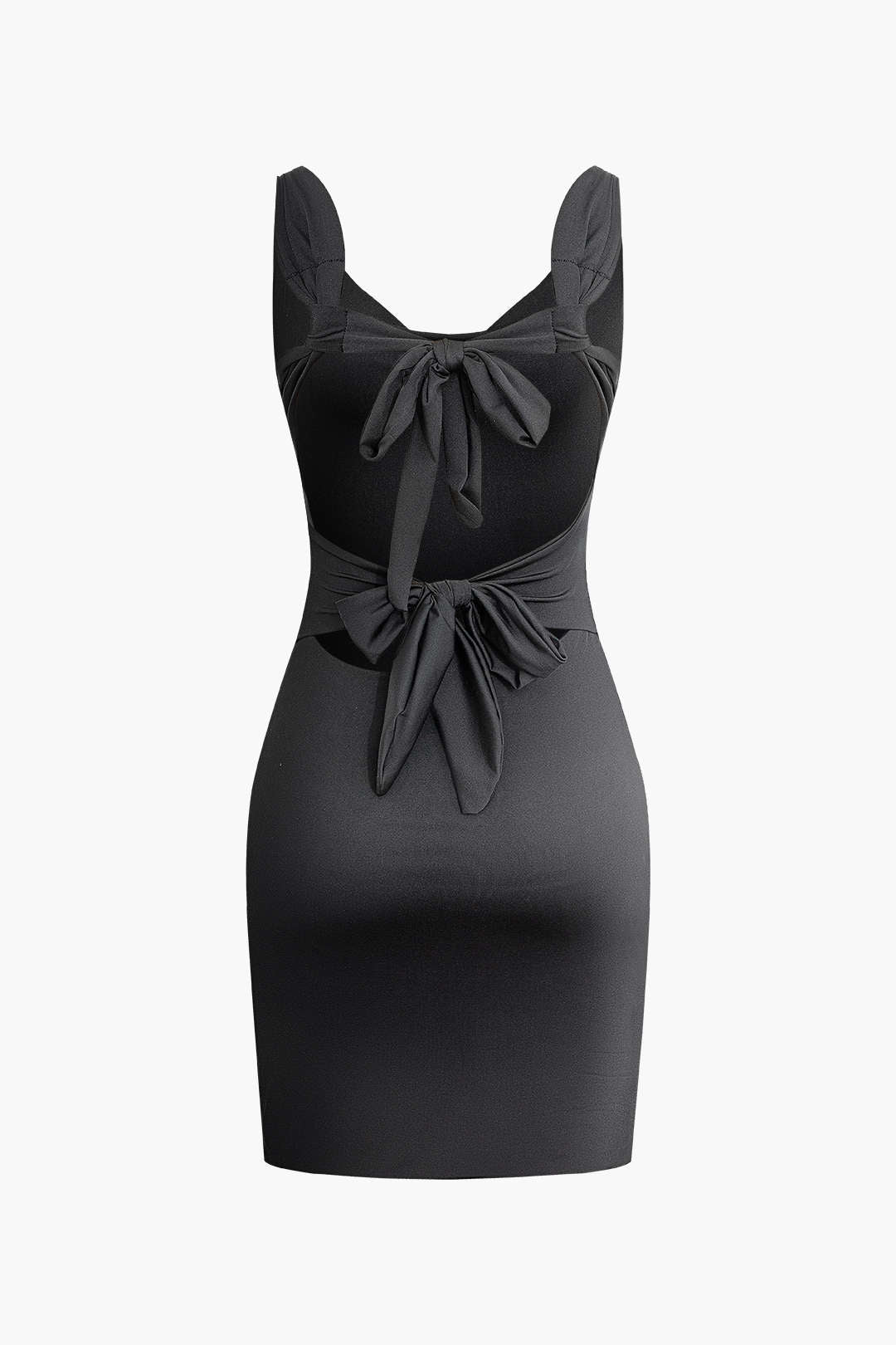 Stylish sleeveless ruched mini dress, a women's bodycon fit. Great for parties, cocktails, or a night out.