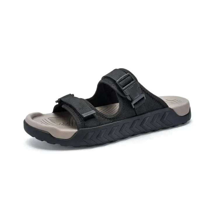 Comfortable women's rugged sandals, adjustable straps & buckle, textured footbed for secure fit.