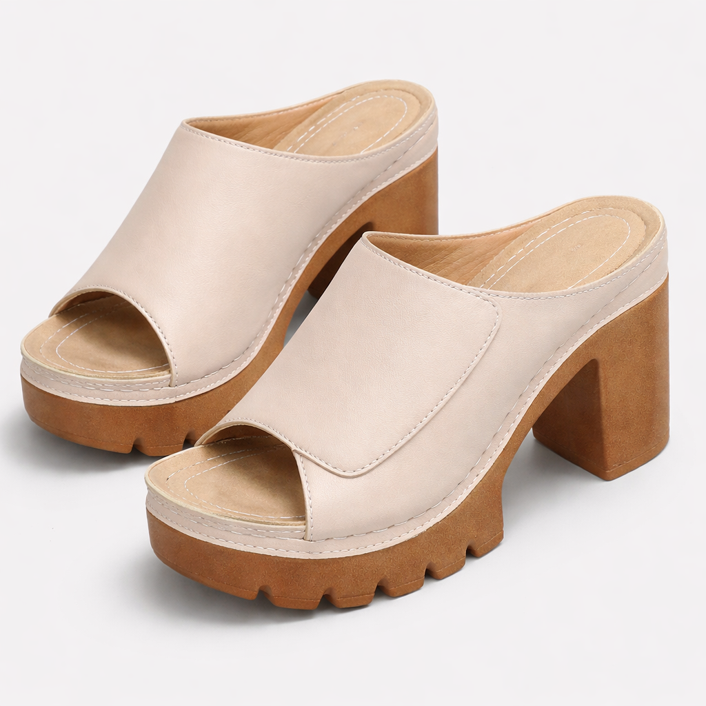 Elevated style with Samantha classic platform heels, comfortable and stable women's fashion footwear.