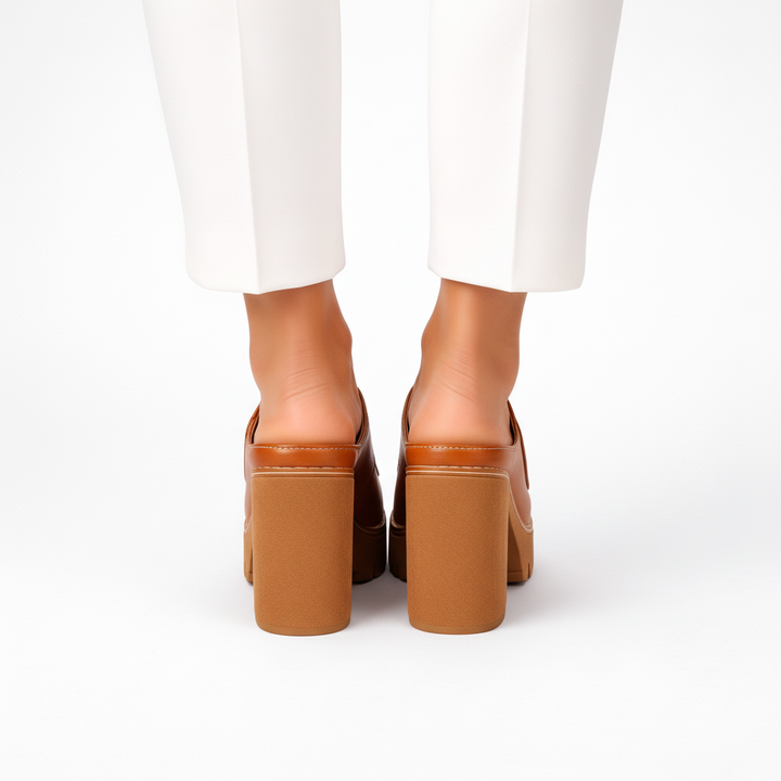 Sleek black Samantha platform heels, classic women's shoes delivering stable comfort and fashion.