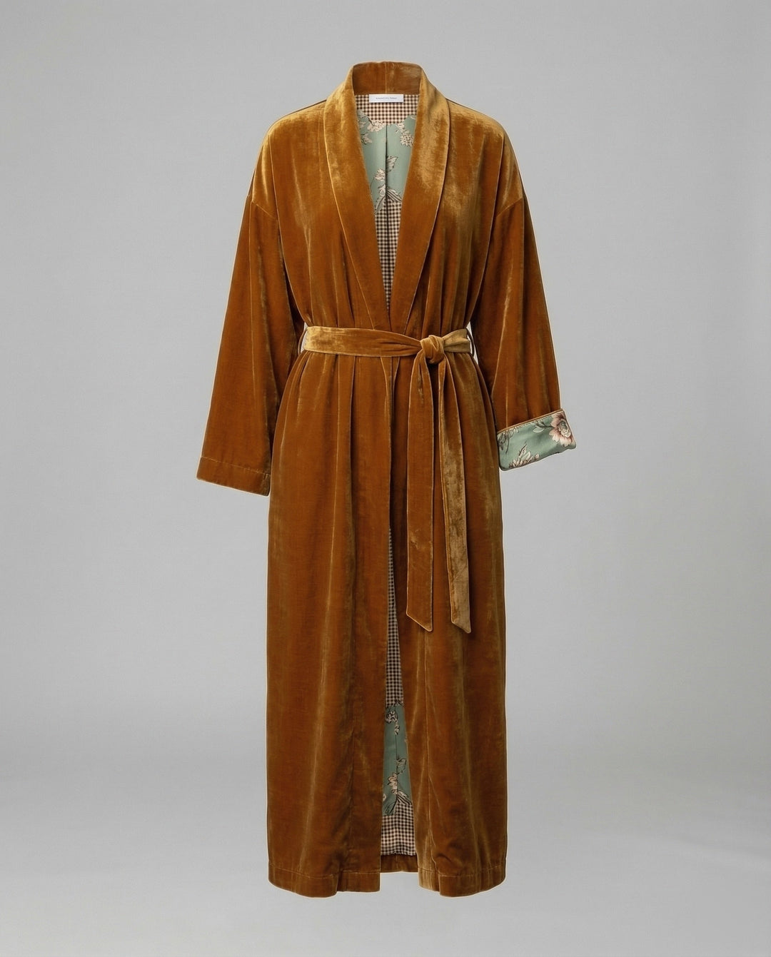 Women's Satin Floral Pajama Set with Waist Belt