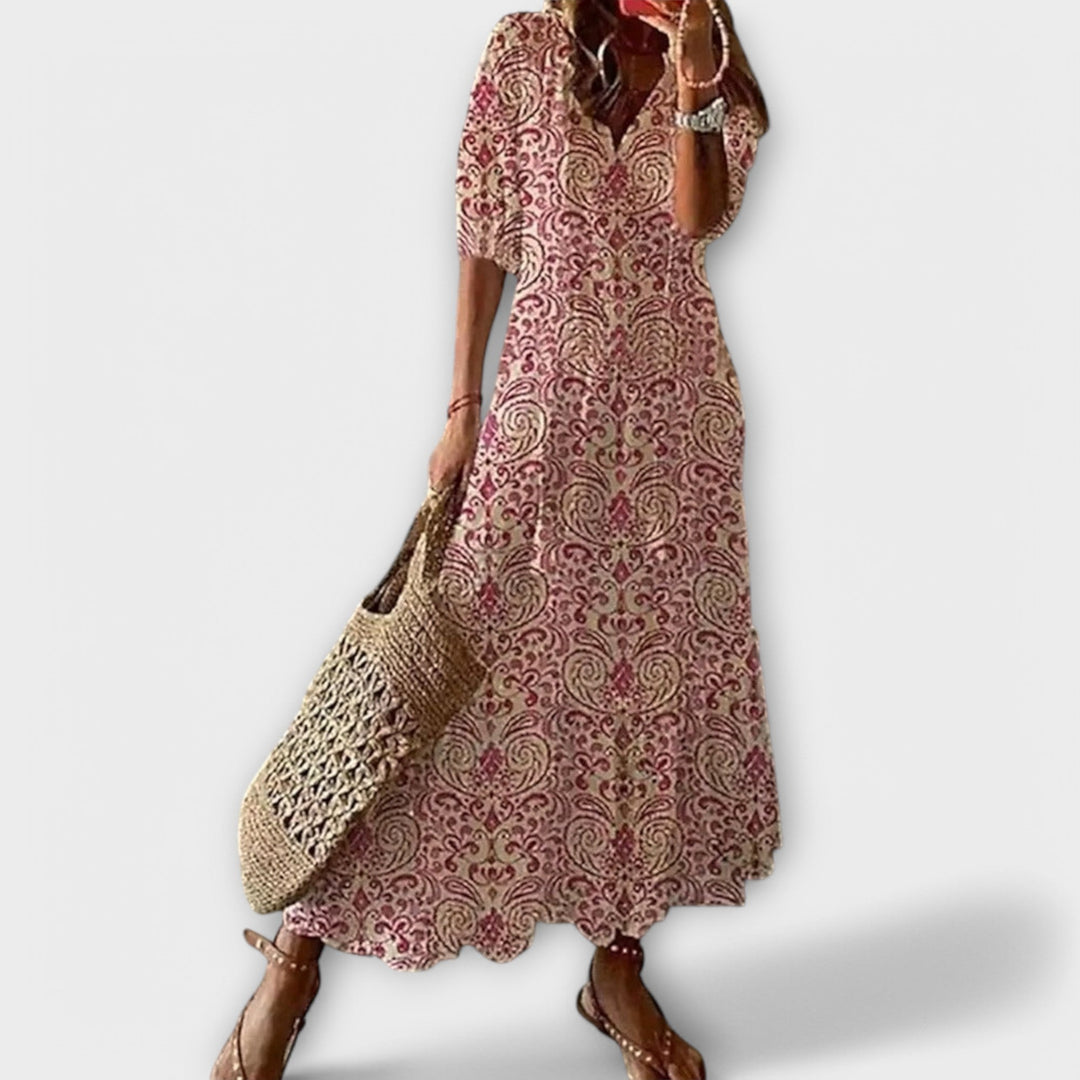 Versatile women's Savannah maxi dress for casual wear, an elegant flowy long dress suitable for many occasions.