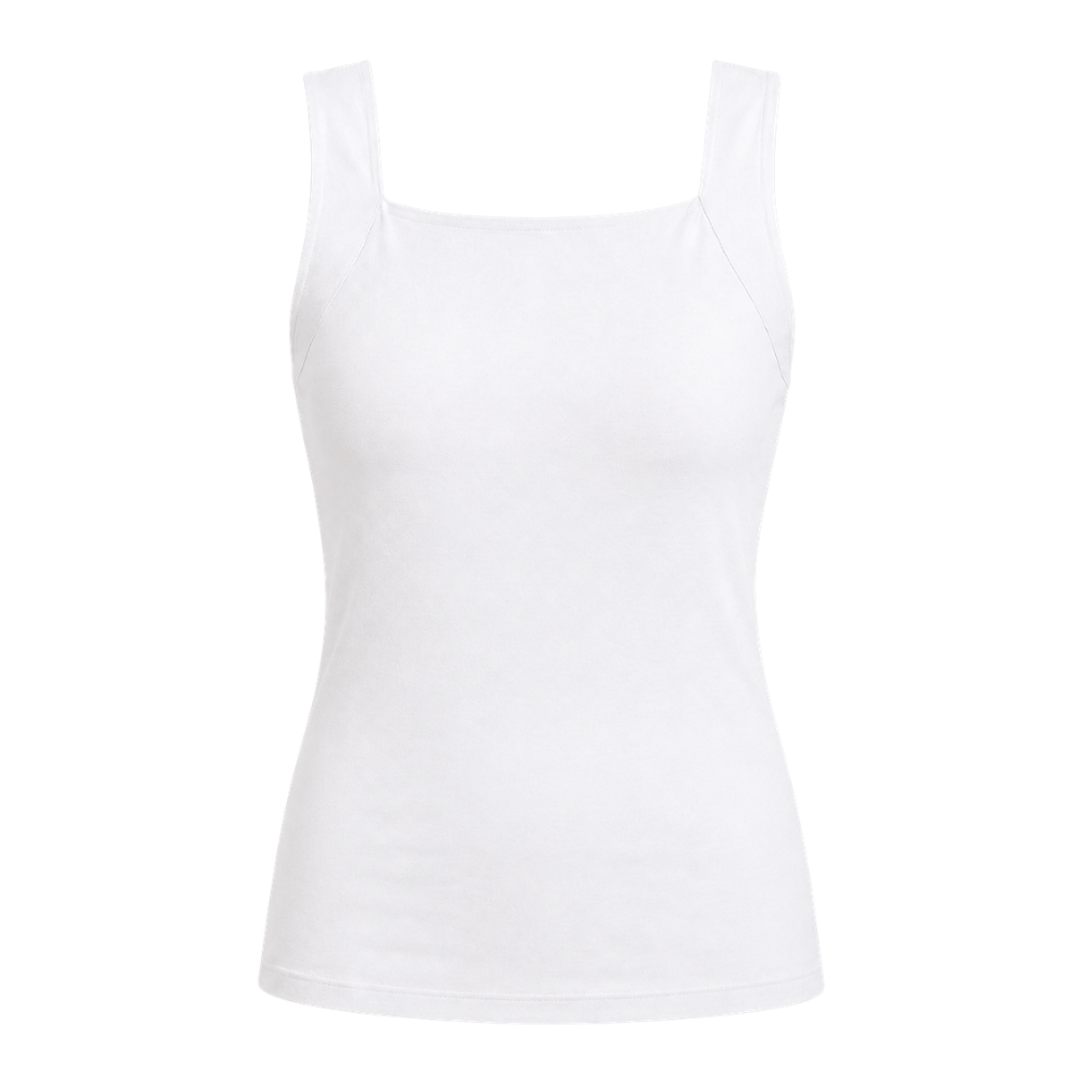 Comfortable women's seamless shaper tank with built-in bra, offering gentle body shaping.