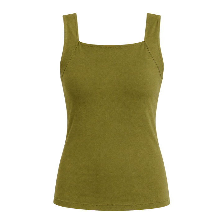 Versatile women's seamless built-in bra shaper tank, ideal for everyday layering & support.