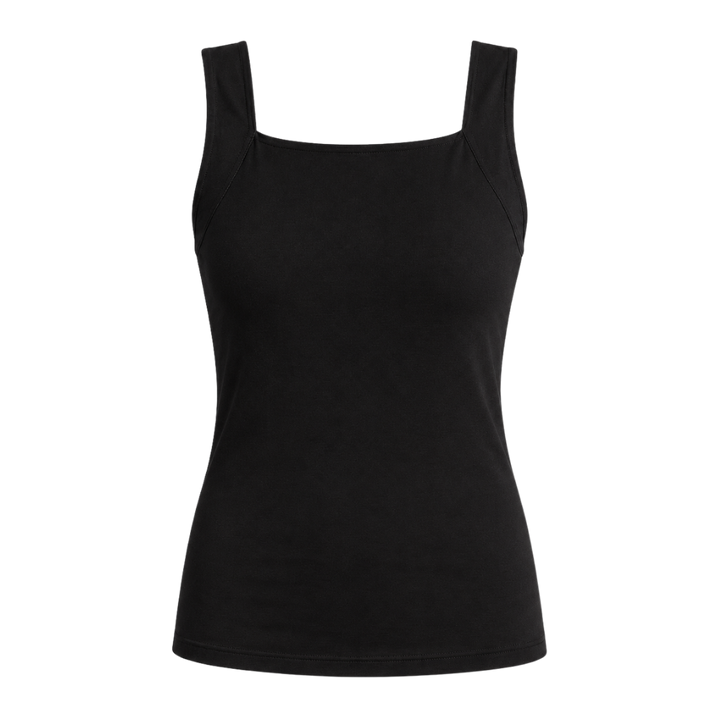 Seamless women's shaper tank top with built-in bra detail, showing smooth fabric.