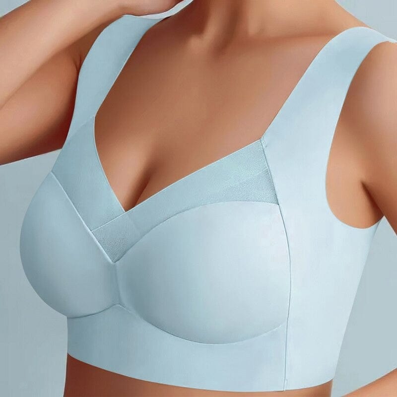 Women's lingerie featuring a highly supportive and comfortable seamless bra design.