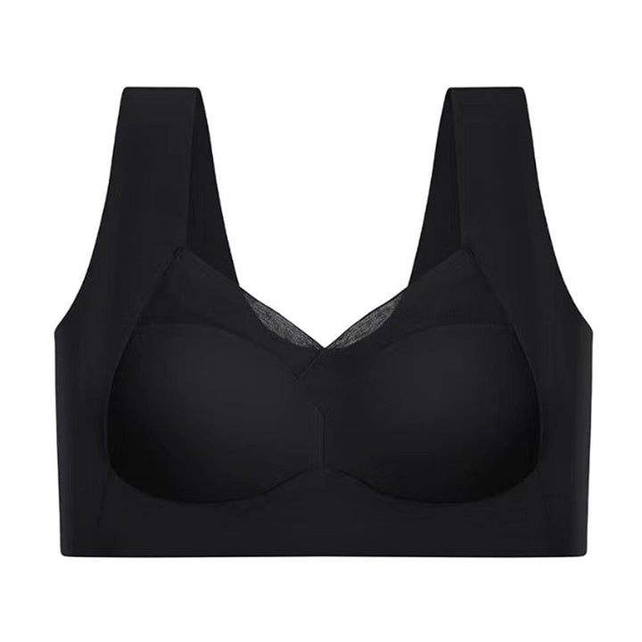 Model wearing a comfortable, seamless push-up bra for enhanced shape and support.