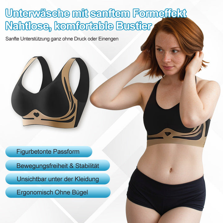 Ergonomic wire-free women's bra, seamless comfort & natural lift for daily wear.