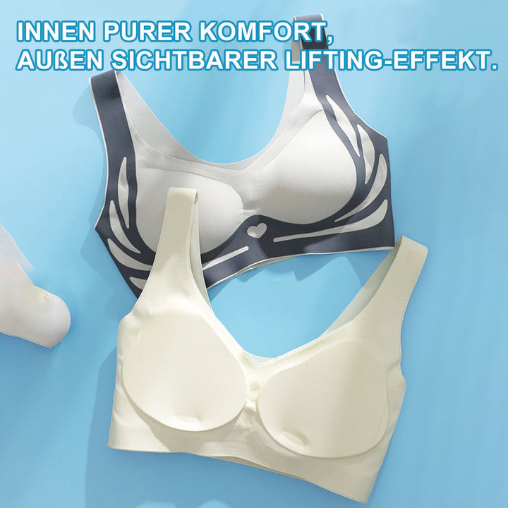 Breathable seamless comfort lift bra for women, wire-free for daily support & back relief.
