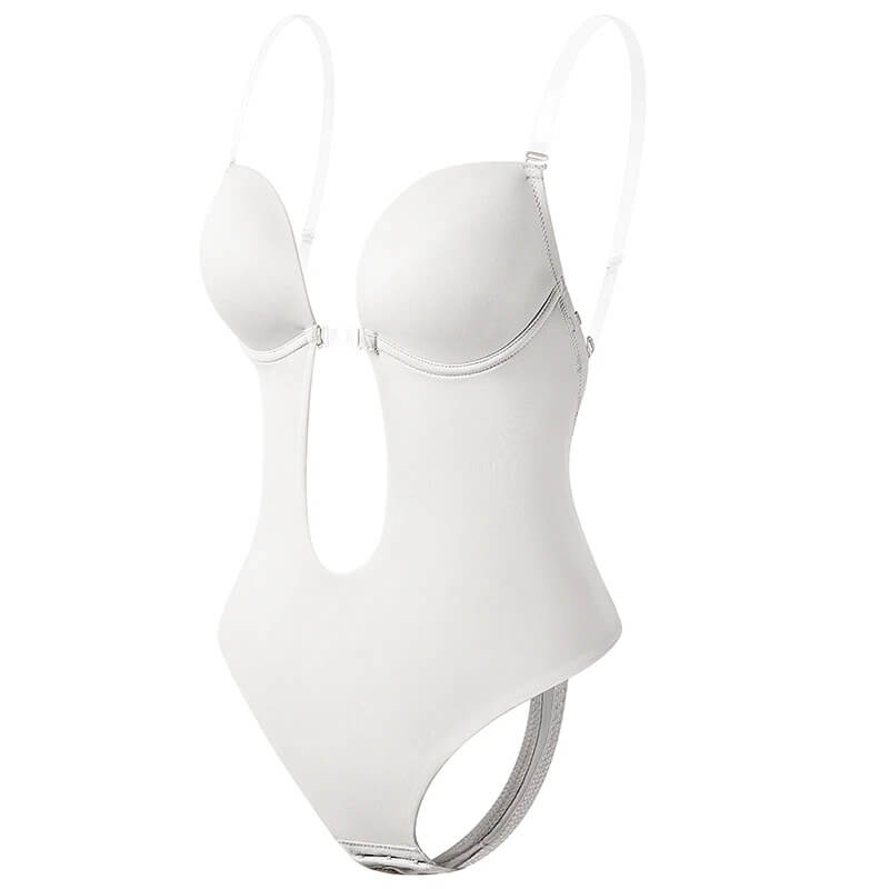 Adjustable strap seamless bodysuit shaper, perfect for backless outfits.